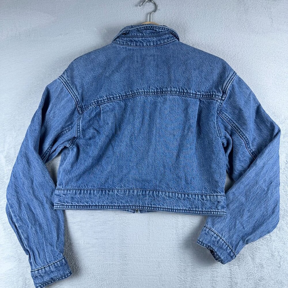 Universal Thread Cropped Denim Jacket Full Zip Up… - image 2